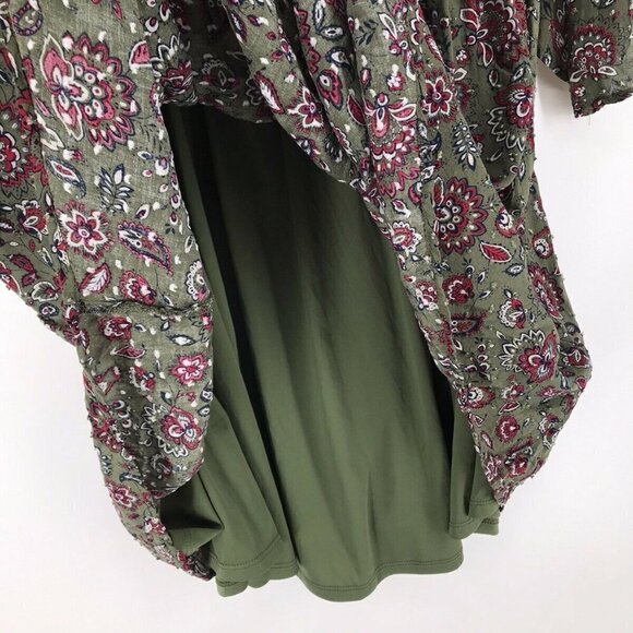 Torrid Multi Color Floral Off Shoulder Lace Up Challis Skater Dress 1X EUC - Picture 4 of 10